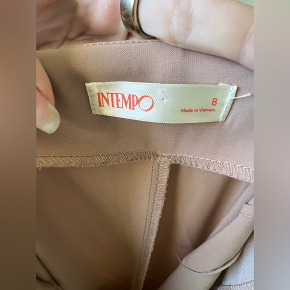 Intempo Slit High Waisted Wide Leg Pants Tan Womens 8 - Picture 10 of 10